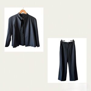 DKNY Navy Pin Stripe Wool Blend Two-Piece Suit